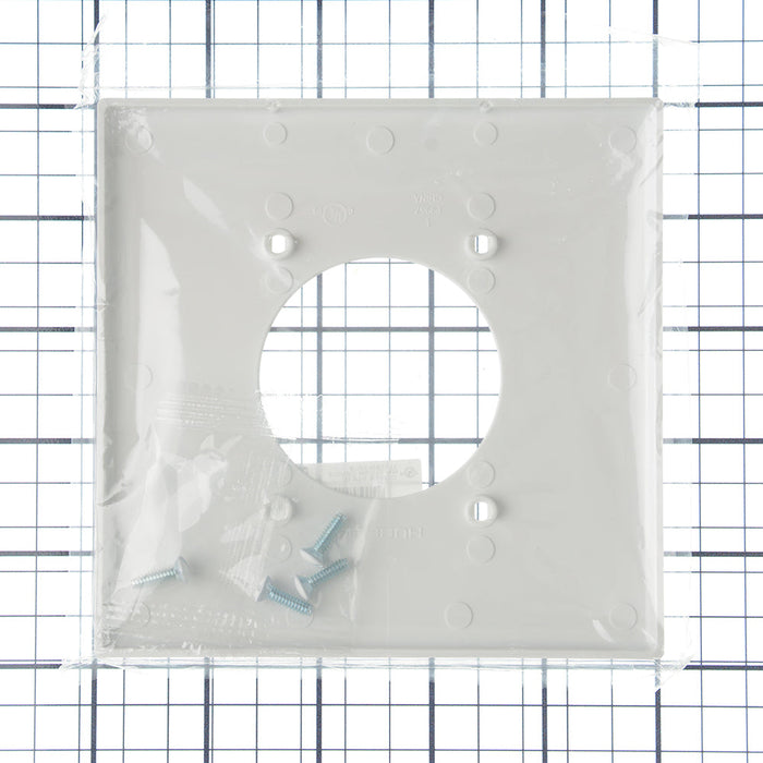 Bryant Wall Plate Mid-Size 2-Gang 2.15 Inch Opening White (PJ703W)