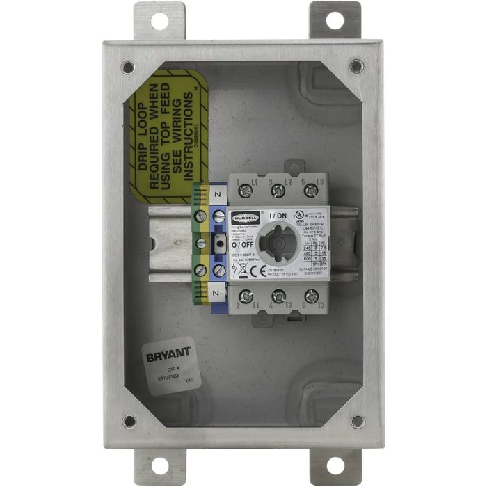 Bryant TECH-SPEC Motor Disconnect Switch