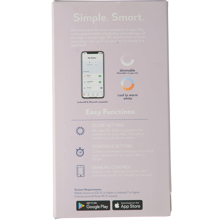 Bulbrite SL5WG25/W/CL/1P Smart LED Wi-Fi Bulb 5.5W G25 White Light Clear 60W Equivalent (293120)