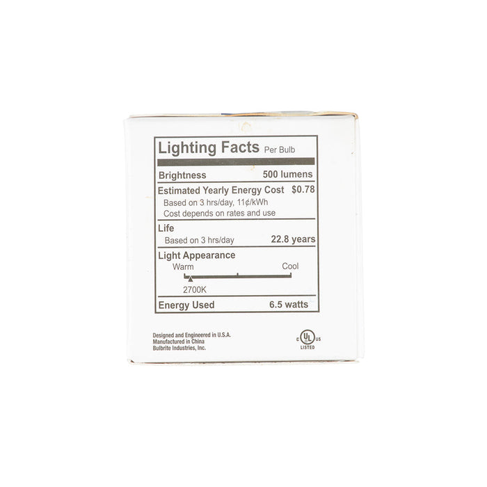 Bulbrite LED6MR16FL35/50/927/J/D/4 6.5W LED MR16 2700K Flood Dimmable 90 CRI 12V (771101)
