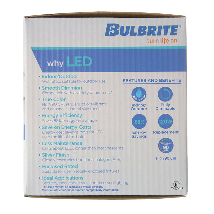 Bulbrite LED15PAR38/NF25/930/WD/2 15W LED PAR38 3000K 90 CRI Narrow Flood Wet Location Dimmable (772301)