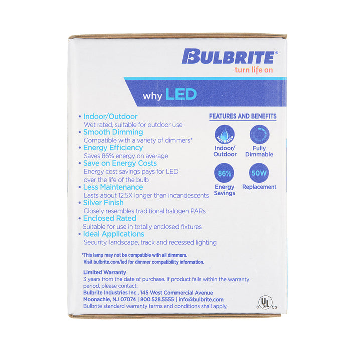 Bulbrite LED7PAR20/NF25/830/WD/2 7W LED PAR20 3000K Narrow Flood 80 CRI Wet Location Dimmable (772755)