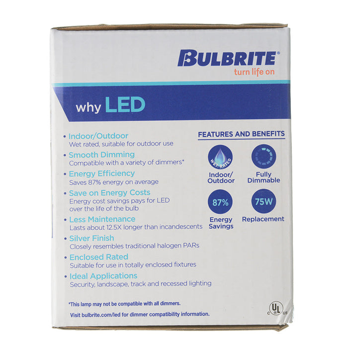 Bulbrite LED10PAR30L/FL40/830/WD/2 10W LED PAR30 Long Neck 3000K Flood 80 CRI Wet Location Dimmable (772780)