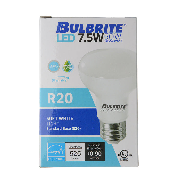 Bulbrite LED7R20/830/D/4 7.5W LED R20 3000K E26 Base 120V (772865)