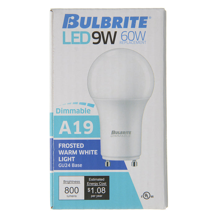 Bulbrite LED9A19/P60W/927/GU24/J/D/1P 9W LED A19 60W Equivalent Premium Dimmable 2700K GU24 Base 120V (774241)