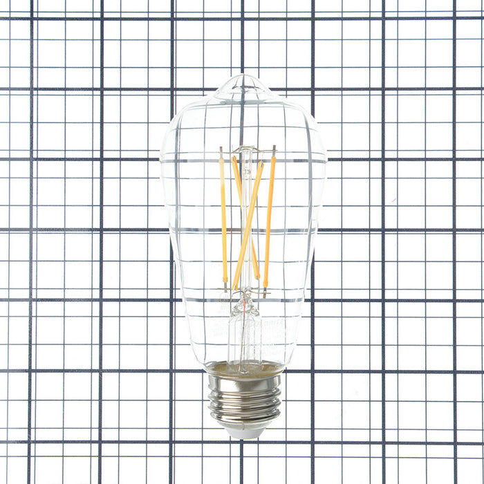 Bulbrite LED7ST18/27K/FIL/D/B/2 7W LED ST18 Filament Bulb E26 Base 2700K 800Lm 120V Dimmable Clear (776223)