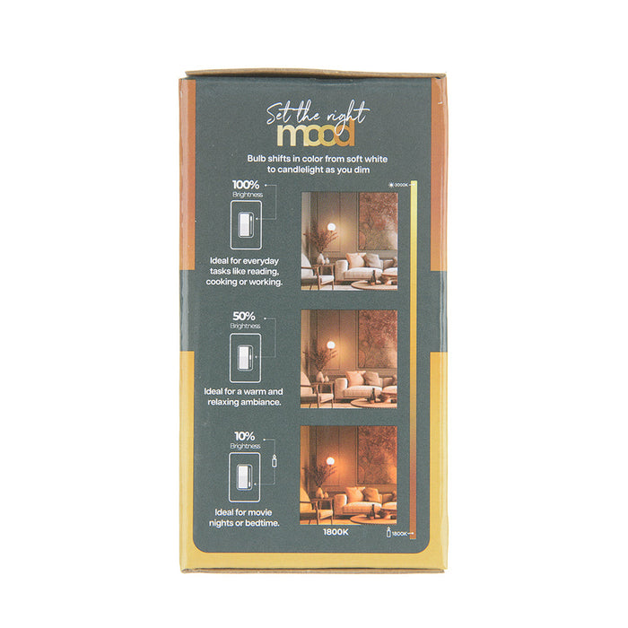 Bulbrite LED5G16/30K-18K/WMDM/FIL/M 5W LED G16 3000K-1800K Filament Bulb Milky Warm Dimming E12 Base 120V (776403)