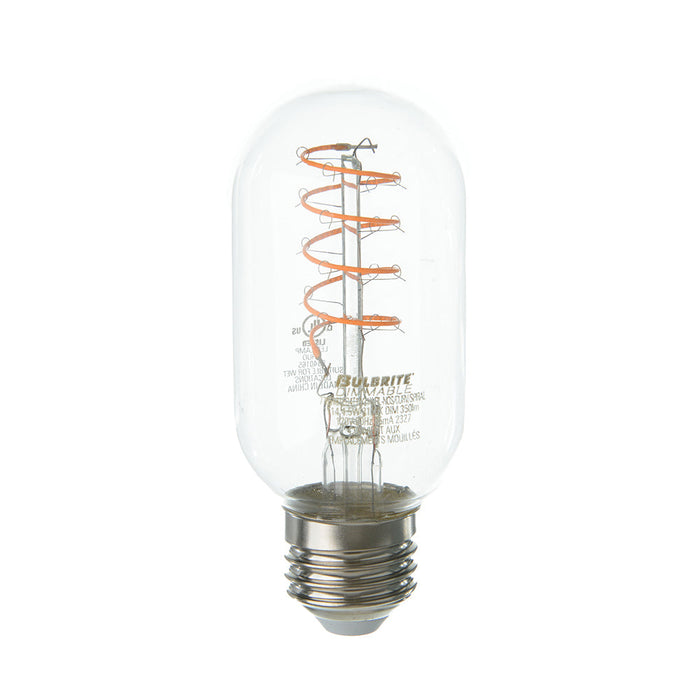 Bulbrite LED4T14/21K/FIL-NOS/CURV/SPIRAL 4W LED T14 2100K Curved Filament Spiral Bulb E26 Base Clear Dimmable (776518)