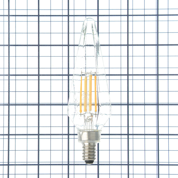 Bulbrite LED4PRISM/30K/FIL/3 4W LED Prismatic 3000K Filament Bulb E12 Base Fully Compatible Dimming 120V Clear (776596)