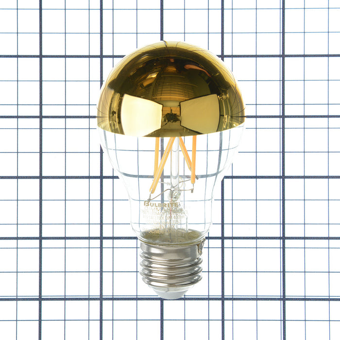 Bulbrite LED5A19/27K/FIL/HG/3 5W LED A19 2700K Filament Bulb 400Lm 90 CRI E26 Base 120V Fully Compatible Dimming Half Gold (776679)