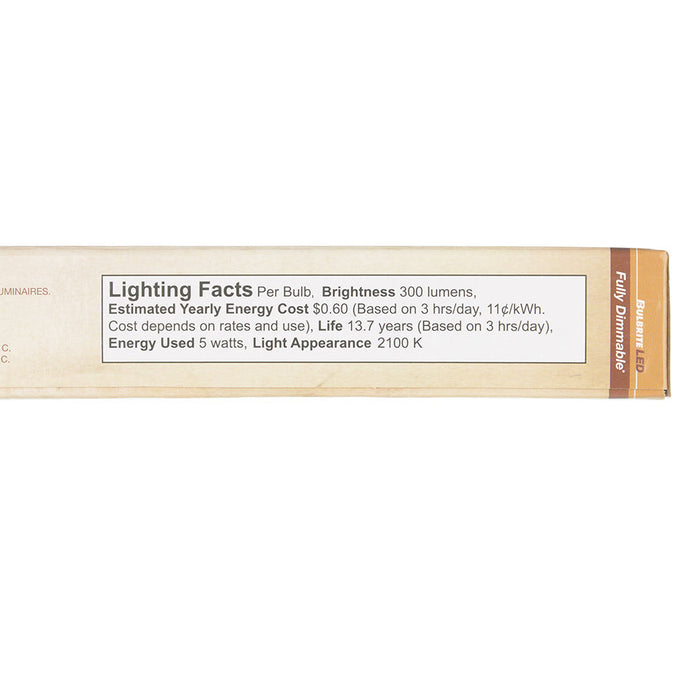 Bulbrite LED5T9L/21K/11/FIL-NOS/3 5W LED 11 Inch T9 Long 2100K Dimmable (776707)