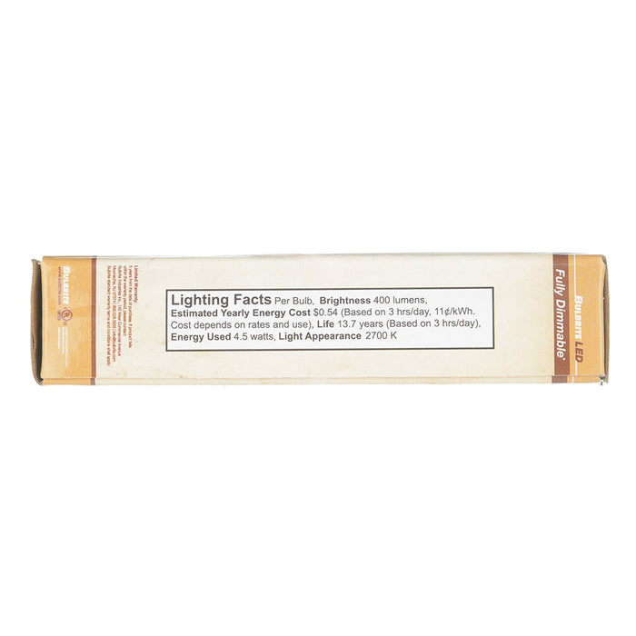 Bulbrite LED4T6/27K/FIL/M/3 4.5W LED T6 2700K Filament Bulb E12 Base Milky Fully Compatible Dimming 120V (776729)