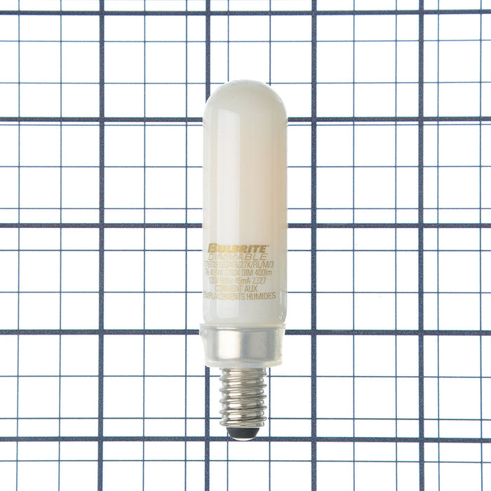 Bulbrite LED4T6/27K/FIL/M/3 4.5W LED T6 2700K Filament Bulb E12 Base Milky Fully Compatible Dimming 120V (776729)