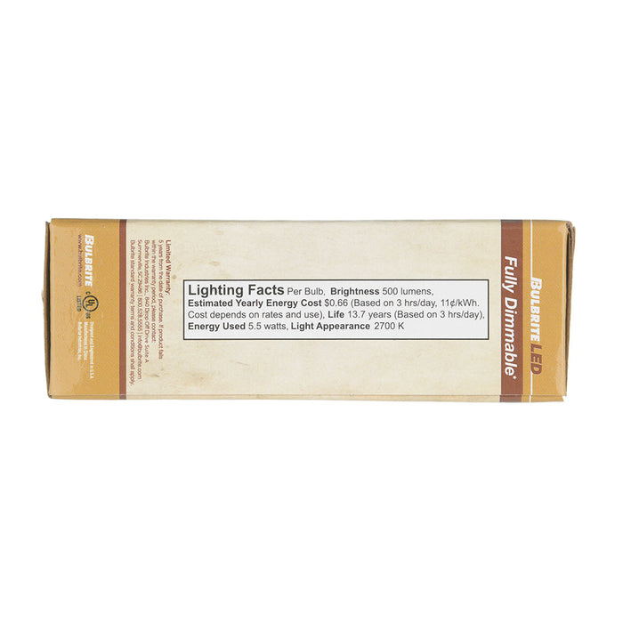 Bulbrite LED5B11/27K/FIL/M/E26/3 5.5W LED B11 2700K Filament Bulb E26 Base Milky Fully Compatible Dimming 120V (776735)