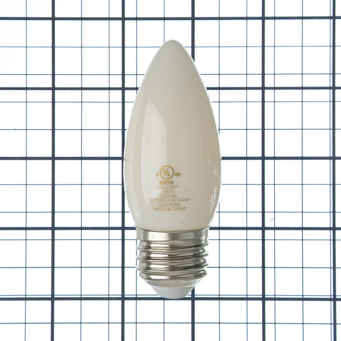 Bulbrite LED5B11/27K/FIL/M/E26/3 5.5W LED B11 2700K Filament Bulb E26 Base Milky Fully Compatible Dimming 120V (776735)