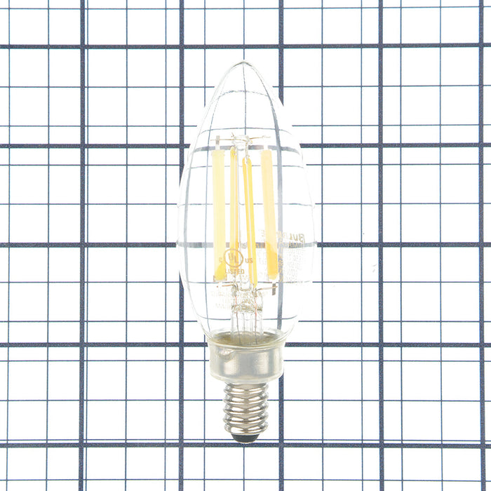 Bulbrite LED6B11/27K/FIL/3 6.5W LED B11 2700K Filament Bulb E12 Base Clear 120V Dimmable (776737)
