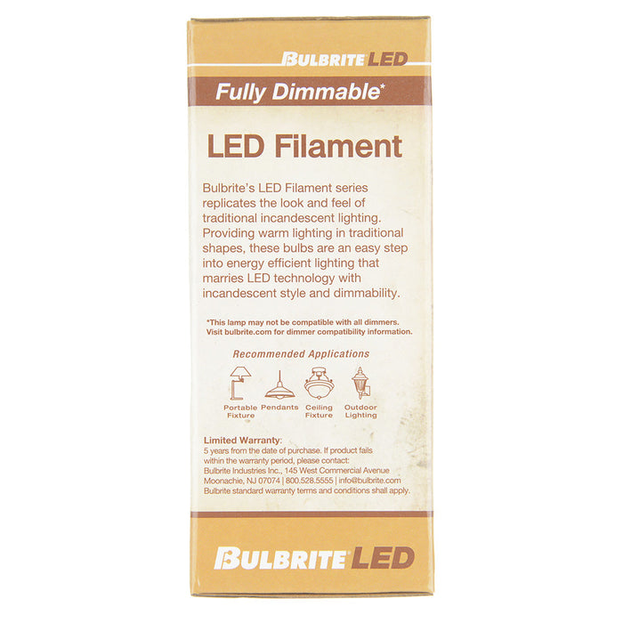 Bulbrite LED13ST18/27K/FIL/3/JA8 13W LED ST18 2700K Filament Bulb Clear E26 Base Fully Compatible Dimming 120V (776745)