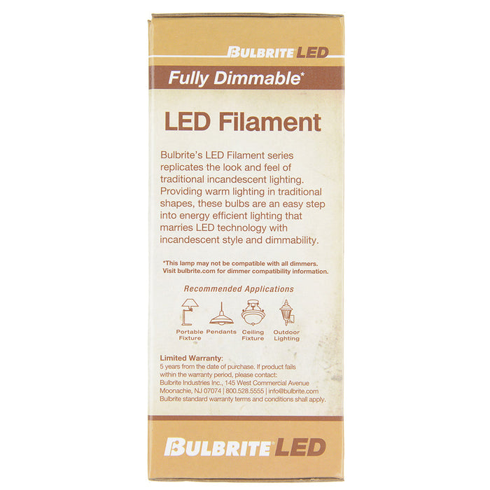 Bulbrite LED13ST18/30K/FIL/3/JA8 13W LED ST18 3000K Filament Bulb Clear E26 Base Fully Compatible Dimming 120V (776746)