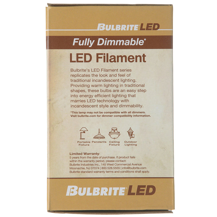 Bulbrite LED13G25/27K/FIL/3/JA8 13W LED G25 2700K Filament Bulb Clear E26 Base Fully Compatible Dimming 120V (776747)