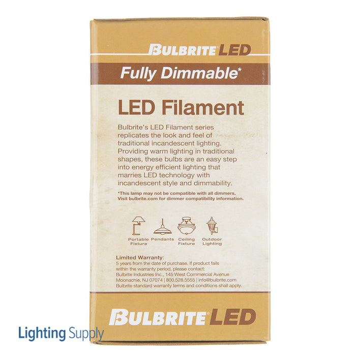 Bulbrite LED14A19/27K/FIL/3 14W LED A19 2700K Filament Bulb 1600Lm 90 CRI E26 Base 120V Fully Compatible Dimming Clear (776915)