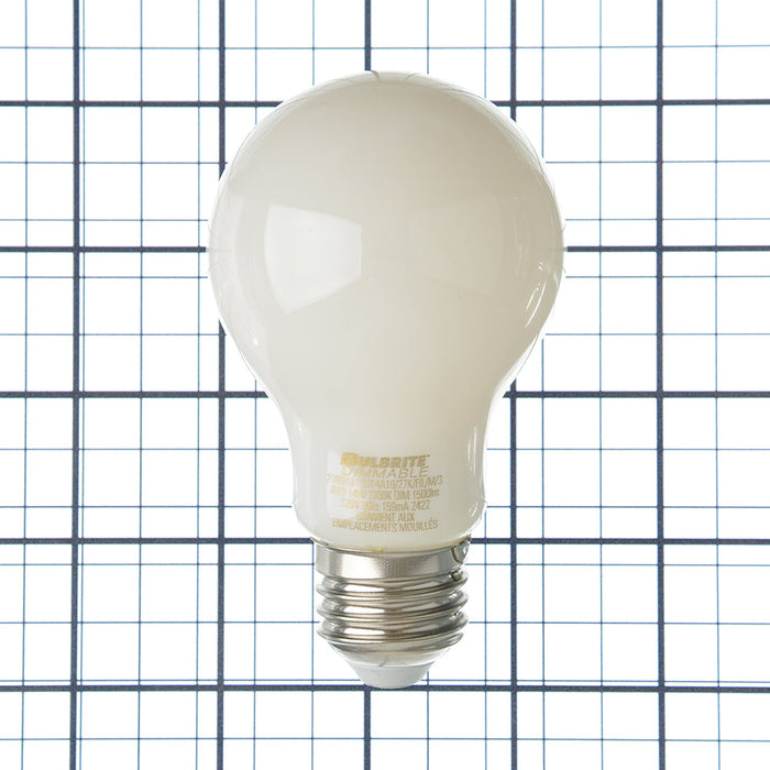 Bulbrite LED14A19/27K/FIL/M/3 14W LED A19 2700K Filament Bulb 1500Lm 90 CRI E26 Base 120V Fully Compatible Dimming Milky (776918)