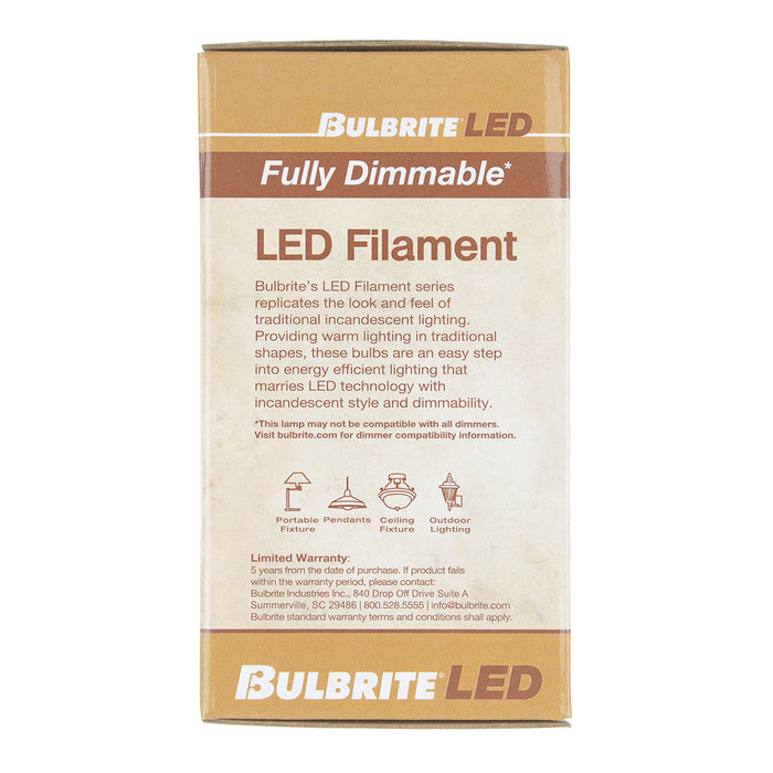 Bulbrite LED14A19/30K/FIL/M/3 14W LED A19 3000K Filament Bulb 1500Lm 90 CRI E26 Base 120V Fully Compatible Dimming Milky (776919)