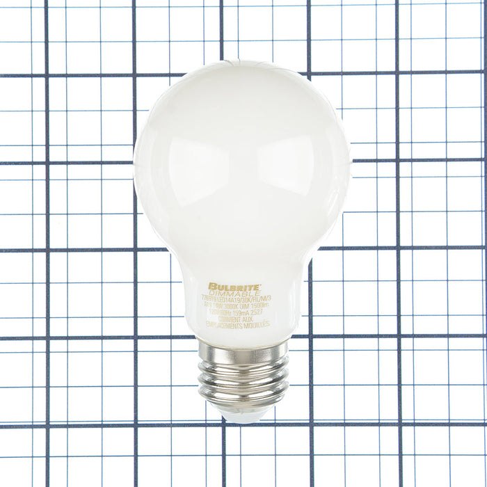 Bulbrite LED14A19/30K/FIL/M/3 14W LED A19 3000K Filament Bulb 1500Lm 90 CRI E26 Base 120V Fully Compatible Dimming Milky (776919)