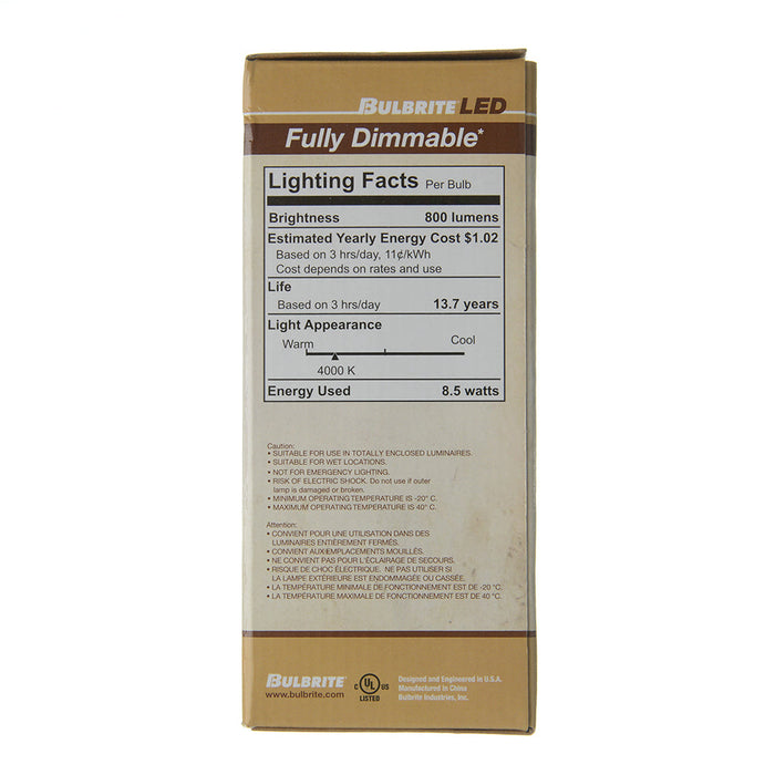 Bulbrite LED8ST18/40K/FIL/3/JA8 8.5W LED ST18 4000K Filament Bulb E26 Base Fully Compatible Dimming 120V Clear (776935)