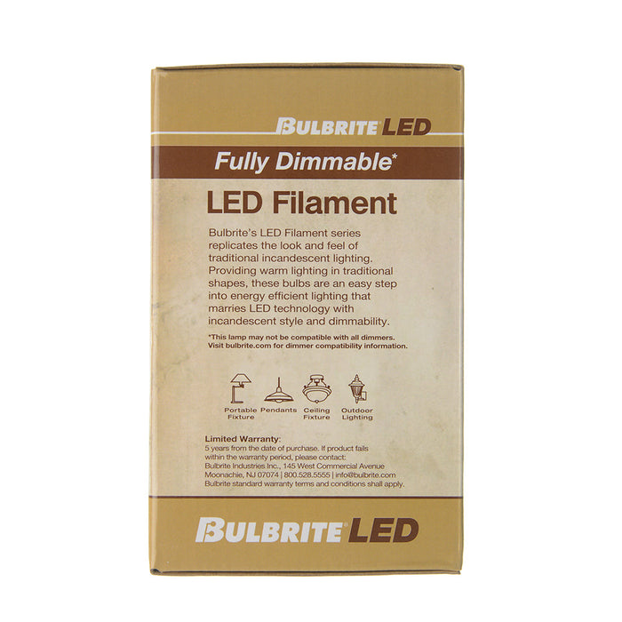 Bulbrite LED8G25/27K/FIL/M/3 7W LED G25 Bulb Medium E26 Base 2700K 800Lm 90 CRI 120V Milky (776944)
