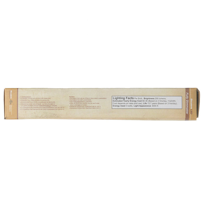Bulbrite LED3T9/30K/7/FIL/4 7.5 Inch 3W LED T9 Tube E26 Base 3000K 250Lm 120V 90 CRI 320 Degree Beam Angle Dimmable Clear (776949)