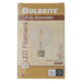 Bulbrite LED8G25/40K/FIL/3/JA8 8.5W LED G25 Filament Bulb E26 Base 4000K 800Lm 120V 90 CRI 320 Degree Beam Angle Dimmable Clear (776977)