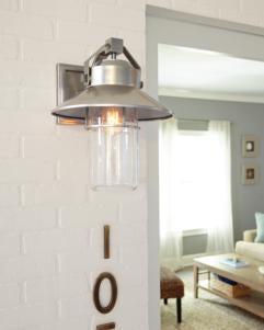 Generation Lighting Boynton Large Lantern Painted Brushed Steel Finish With Clear Seeded Glass Shade (OL13902PBS)