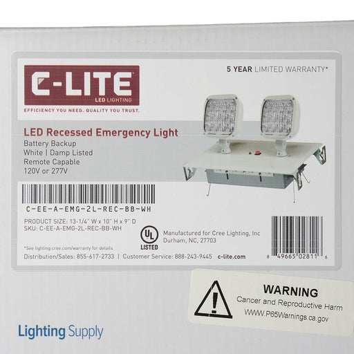 Cree C-Lite Recessed Emergency LED White (C-EE-A-EMG-2L-REC-BB-WH)