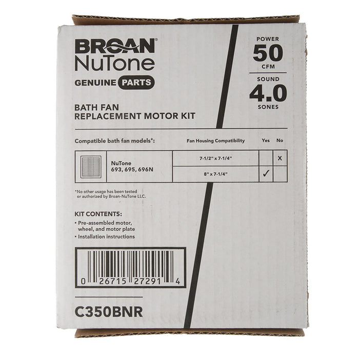 Broan-NuTone Genuine Replacement Motor/Wheel For 696N Ventilation Fan 50 CFM 4.0 Sones (C350BNR)