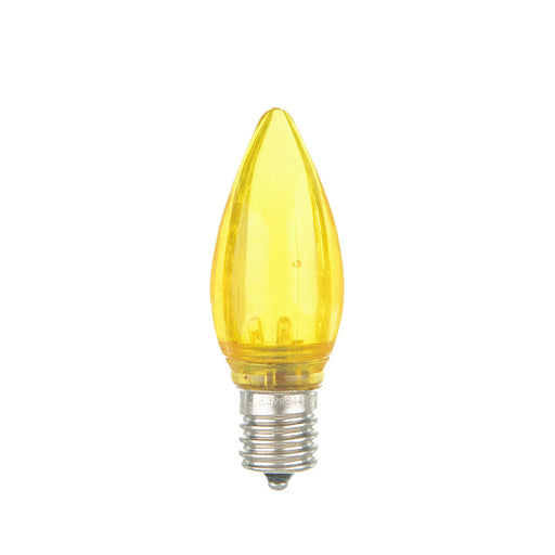 Standard C9 LED 120V-130V Intermediate E17 Base Yellow Stringer Bulb (C9/INT/YLW/120V-130V)