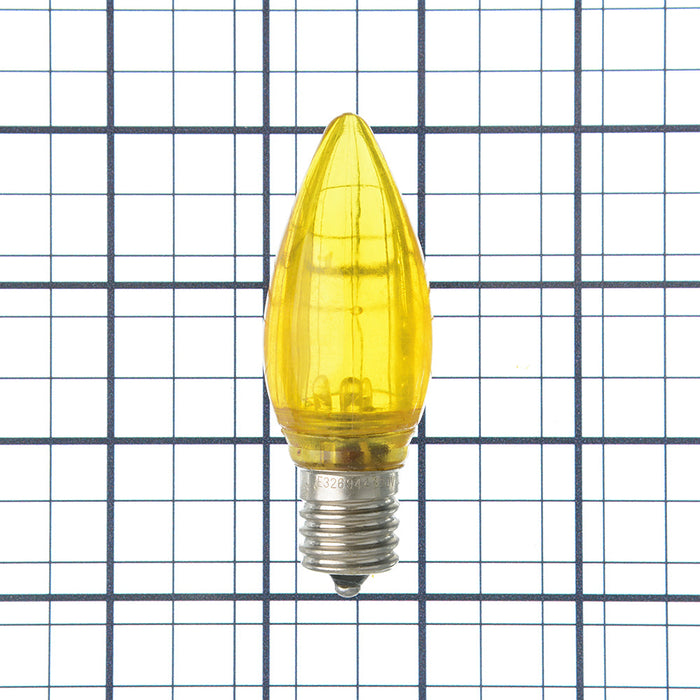 Standard C9 LED 120V-130V Intermediate E17 Base Yellow Stringer Bulb (C9/INT/YLW/120V-130V)