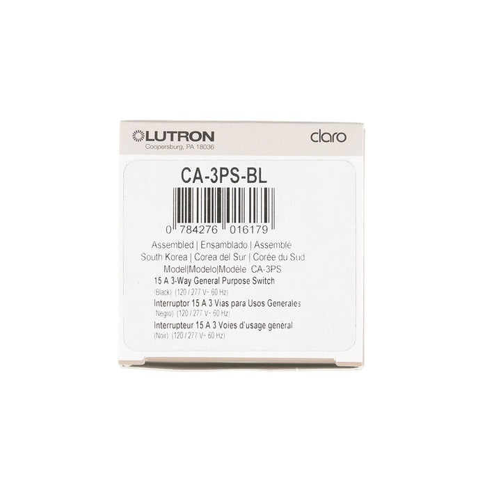 Lutron Claro 15A Switch 3-Way Black (CA-3PS-BL)