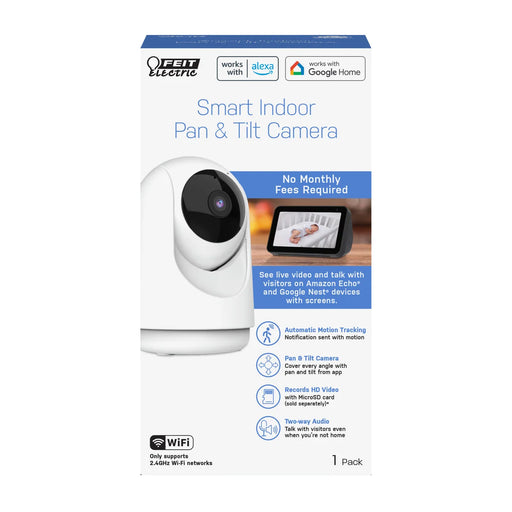 Feit Electric Smart Indoor Pan And Tilt Camera Two-Way Audio-Motion Sensor-Voice Control-Scheduling-Remote Control (CAM/PAN/WIFI/G2)
