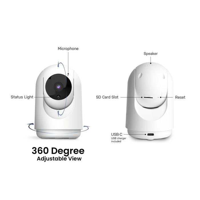 Feit Electric Smart Indoor Pan And Tilt Camera Two-Way Audio-Motion Sensor-Voice Control-Scheduling-Remote Control (CAM/PAN/WIFI/G2)