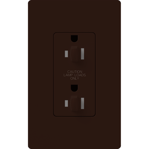 Lutron Claro 15A Receptacle Dual Dimming Tamper-Resistant Brown (CAR-15-DDTR-BR)