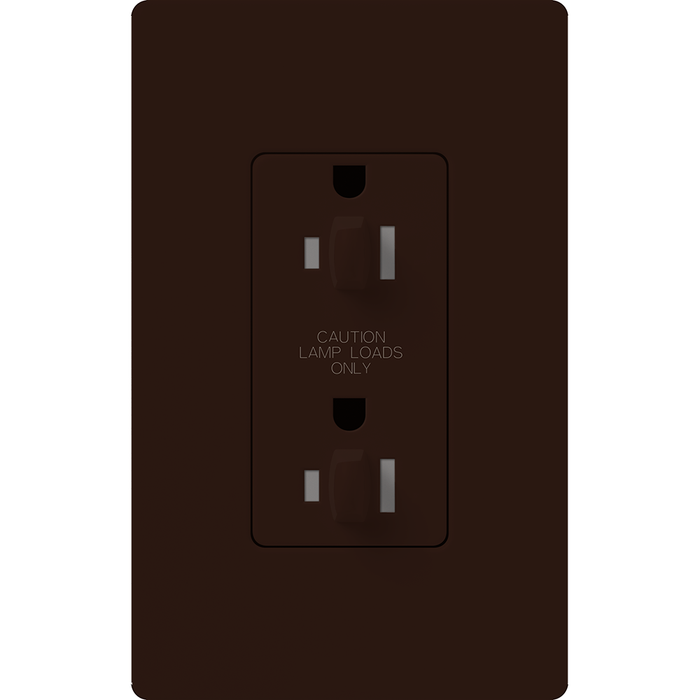 Lutron Claro 15A Receptacle Dual Dimming Tamper-Resistant Brown (CAR-15-DDTR-BR)