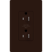 Lutron Claro 15A Receptacle Dual Dimming Tamper-Resistant Brown (CAR-15-DDTR-BR)