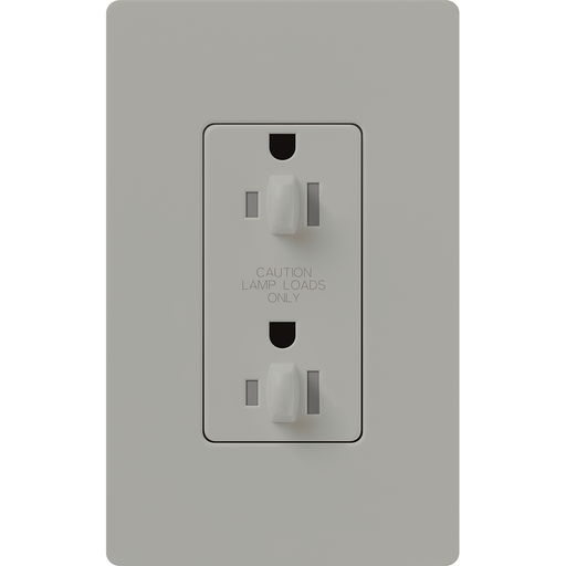 Lutron Claro 15A Receptacle Dual Dimming Tamper-Resistant Gray (CAR-15-DDTR-GR)