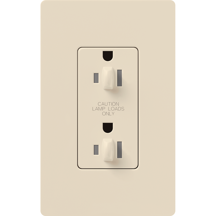 Lutron Claro 15A Receptacle Dual Dimming Tamper-Resistant Light Almond (CAR-15-DDTR-LA)