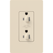Lutron Claro 15A Receptacle Dual Dimming Tamper-Resistant Light Almond (CAR-15-DDTR-LA)