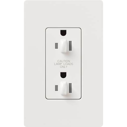 Lutron Claro 15A Receptacle Dual Dimming Tamper-Resistant White (CAR-15-DDTR-WH)