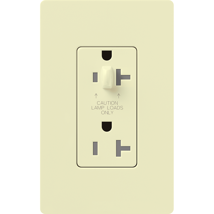 Lutron Claro 15A Receptacle Half Dimmable Tamper-Resistant Almond (CAR-15-HDTR-AL)