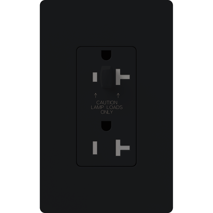 Lutron Claro 15A Receptacle Half Dimmable Tamper-Resistant Black (CAR-15-HDTR-BL)