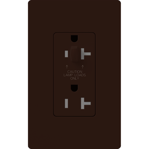 Lutron Claro 15A Receptacle Half Dimmable Tamper-Resistant Brown (CAR-15-HDTR-BR)