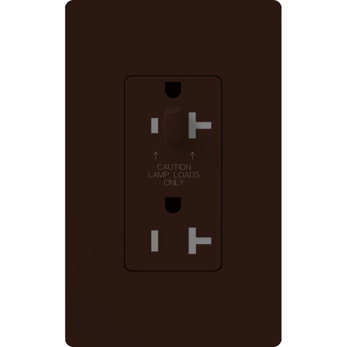 Lutron Claro 15A Receptacle Half Dimmable Tamper-Resistant Brown (CAR-15-HDTR-BR)